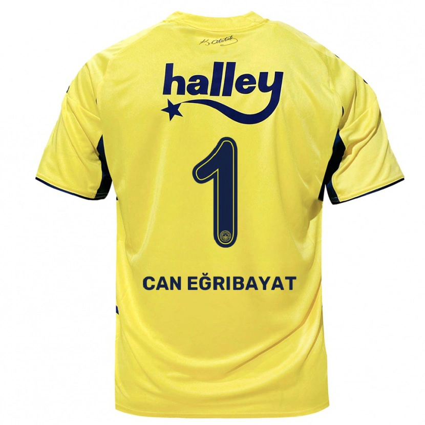 Danxen Børn İrfan Can Eğribayat #1 Gul Mørkeblå Udebane Spillertrøjer 2025/26 Trøje T-Shirt