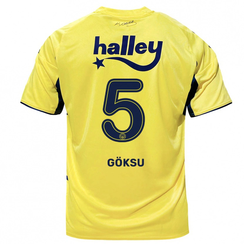 Danxen Børn Yaşam Göksu #5 Gul Mørkeblå Udebane Spillertrøjer 2025/26 Trøje T-Shirt