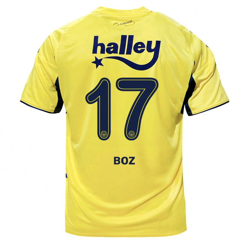 Danxen Børn Yasir Boz #17 Gul Mørkeblå Udebane Spillertrøjer 2025/26 Trøje T-Shirt