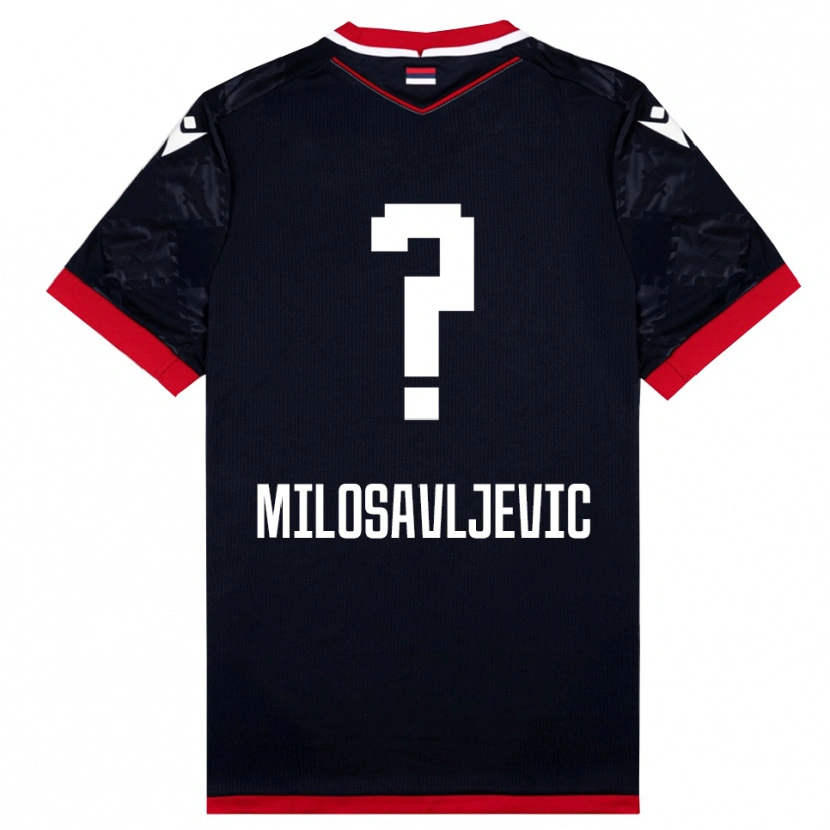 Danxen Børn Mihajlo Milosavljevic #0 Sort Rød Udebane Spillertrøjer 2025/26 Trøje T-Shirt