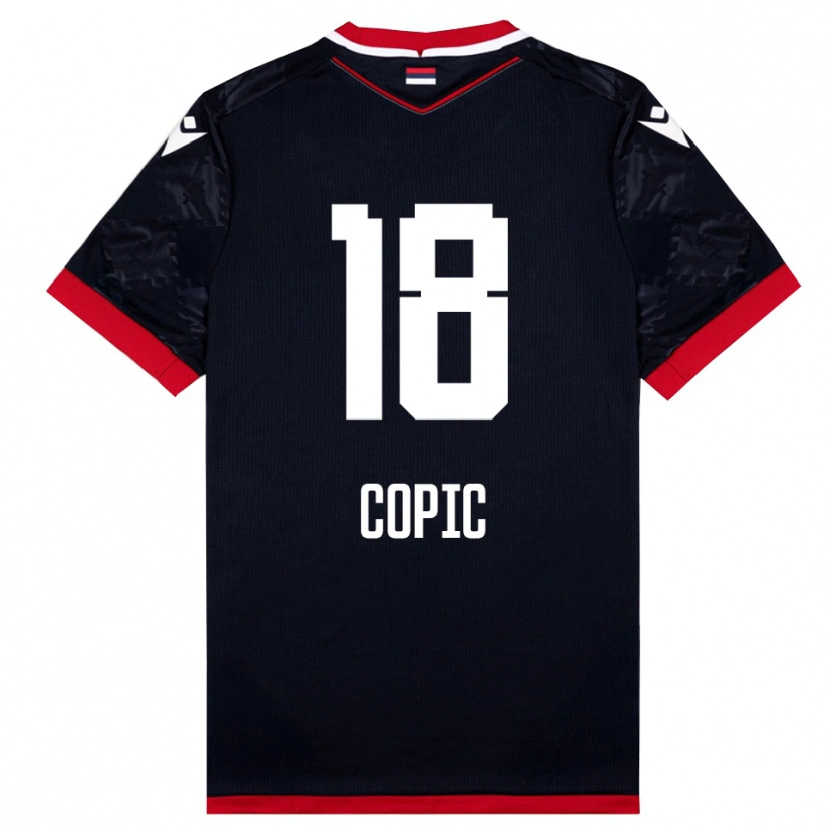 Danxen Børn Milan Copic #18 Sort Rød Udebane Spillertrøjer 2025/26 Trøje T-Shirt