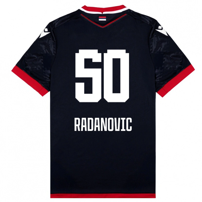 Danxen Børn Savo Radanovic #50 Sort Rød Udebane Spillertrøjer 2025/26 Trøje T-Shirt