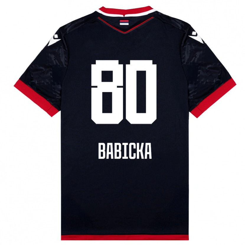 Danxen Børn Shavy Babicka #80 Sort Rød Udebane Spillertrøjer 2025/26 Trøje T-Shirt