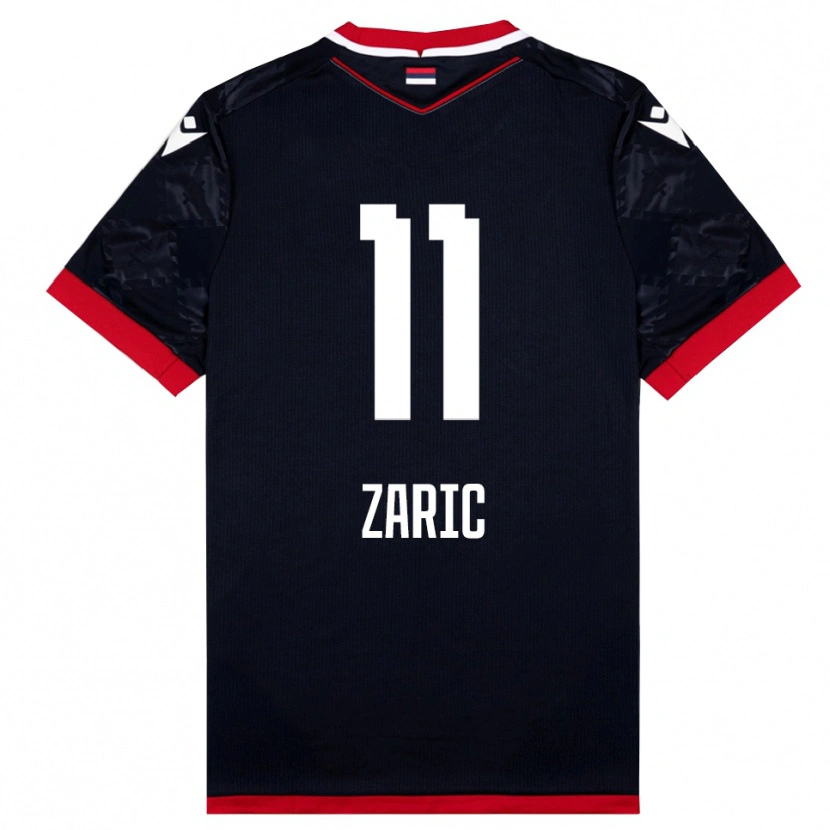 Danxen Børn Luka Zaric #11 Sort Rød Udebane Spillertrøjer 2025/26 Trøje T-Shirt