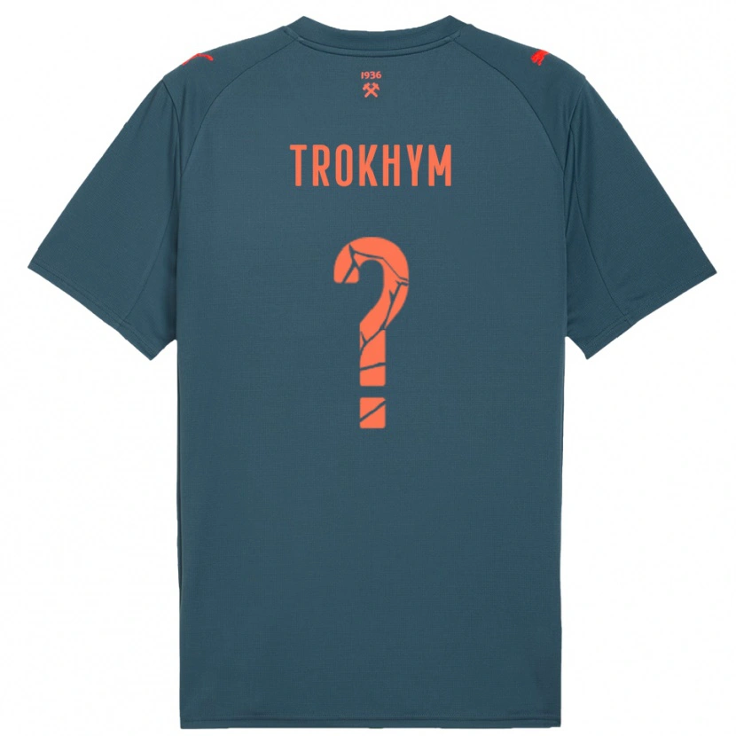Danxen Børn Arseniy-Tymofiy Trokhym #0 Mørkeblå Rød Udebane Spillertrøjer 2025/26 Trøje T-Shirt
