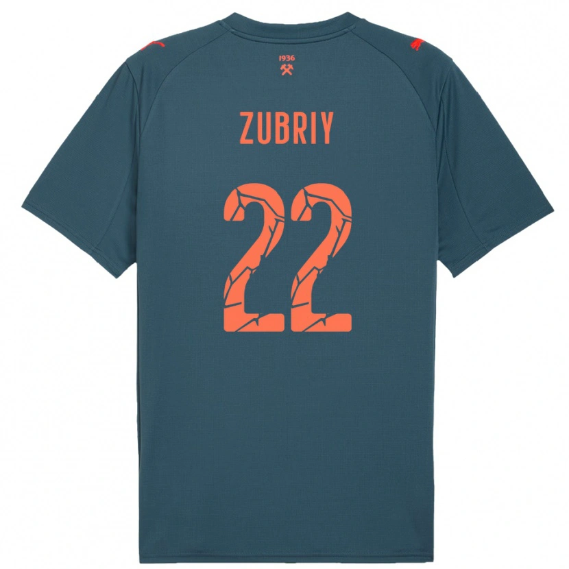 Danxen Børn Artem Zubriy #22 Mørkeblå Rød Udebane Spillertrøjer 2025/26 Trøje T-Shirt