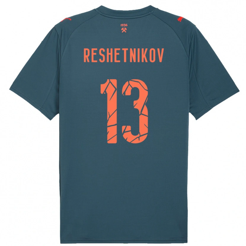 Danxen Børn Mikhail Reshetnikov #13 Mørkeblå Rød Udebane Spillertrøjer 2025/26 Trøje T-Shirt