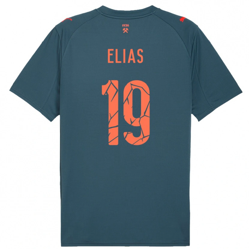 Danxen Børn Kauã Elias #19 Mørkeblå Rød Udebane Spillertrøjer 2025/26 Trøje T-Shirt