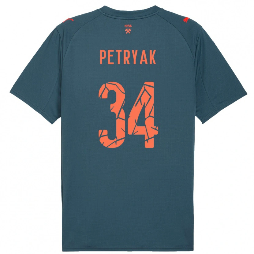 Danxen Børn Ivan Petryak #34 Mørkeblå Rød Udebane Spillertrøjer 2025/26 Trøje T-Shirt