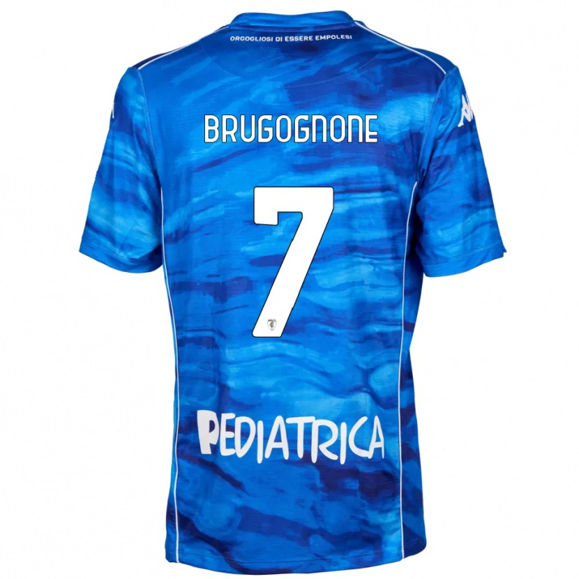 Danxen Mænd Giuseppe Brugognone #7 Blå Hvid Hjemmebane Spillertrøjer 2025/26 Trøje T-Shirt