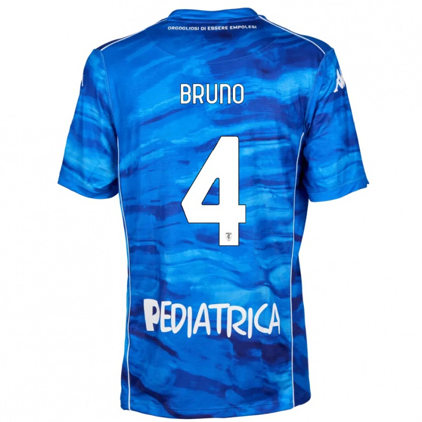 Danxen Mænd Fabio Bruno #4 Blå Hvid Hjemmebane Spillertrøjer 2025/26 Trøje T-Shirt