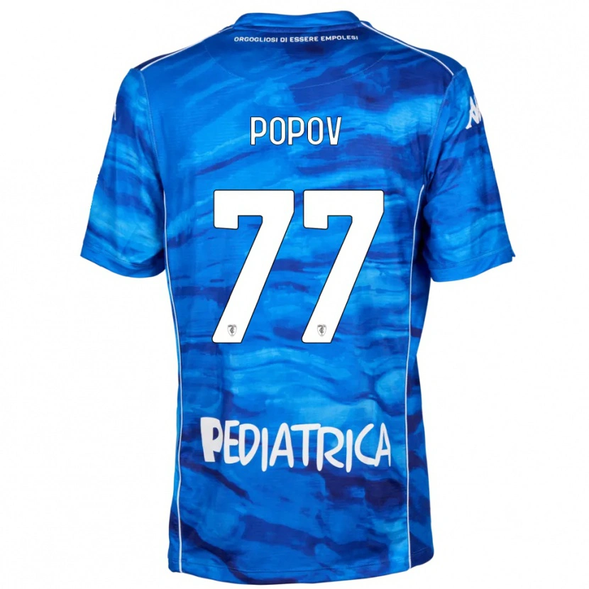 Danxen Mænd Bogdan Popov #77 Blå Hvid Hjemmebane Spillertrøjer 2025/26 Trøje T-Shirt