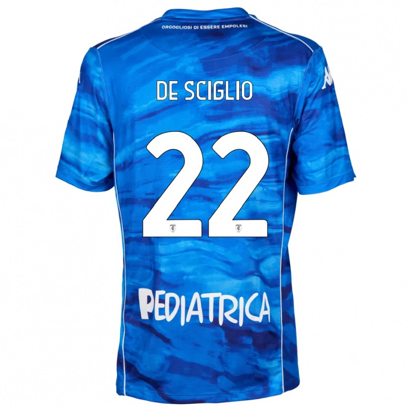 Danxen Mænd Mattia De Sciglio #22 Blå Hvid Hjemmebane Spillertrøjer 2025/26 Trøje T-Shirt