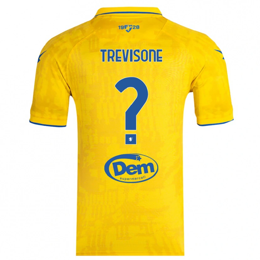 Danxen Mænd Gianmarco Trevisone #0 Gul Blå Hjemmebane Spillertrøjer 2025/26 Trøje T-Shirt