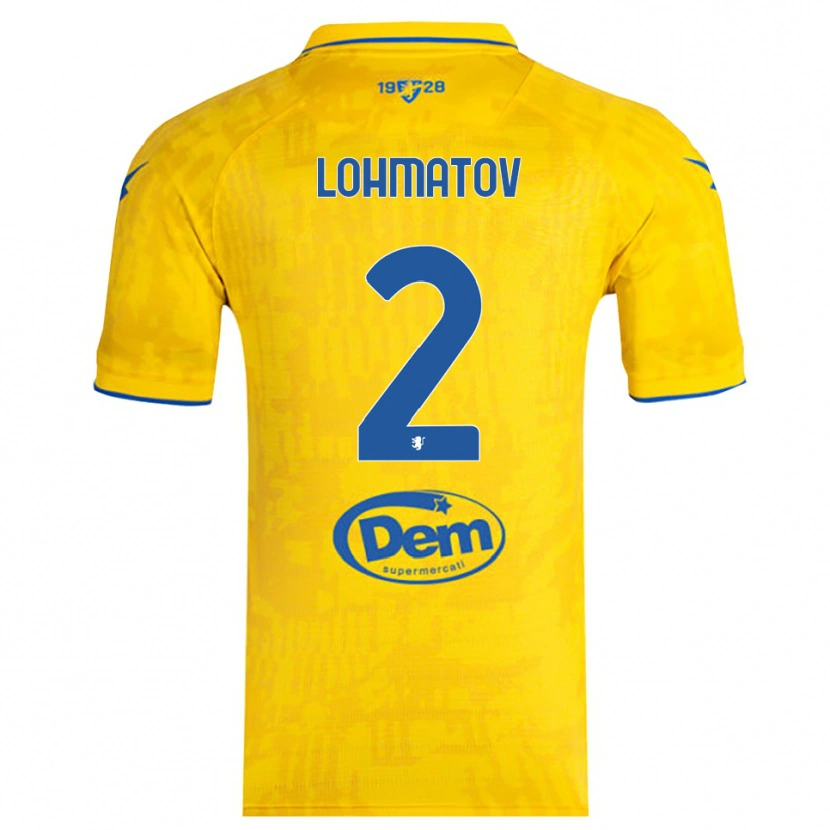 Danxen Mænd Aleksandr Lohmatov #2 Gul Blå Hjemmebane Spillertrøjer 2025/26 Trøje T-Shirt