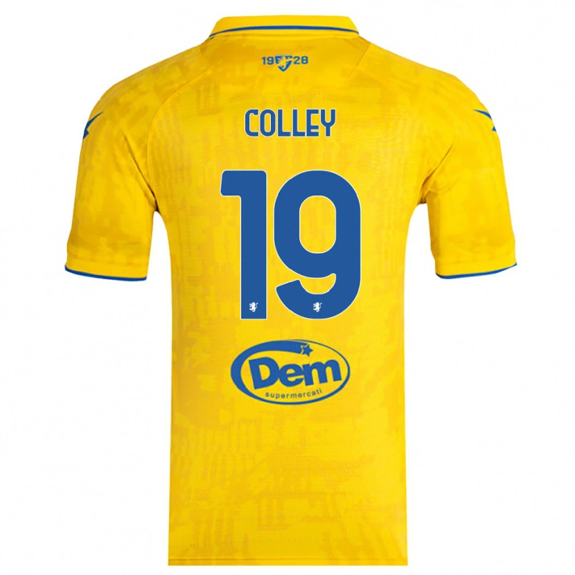 Danxen Mænd Muhammed Colley #19 Gul Blå Hjemmebane Spillertrøjer 2025/26 Trøje T-Shirt