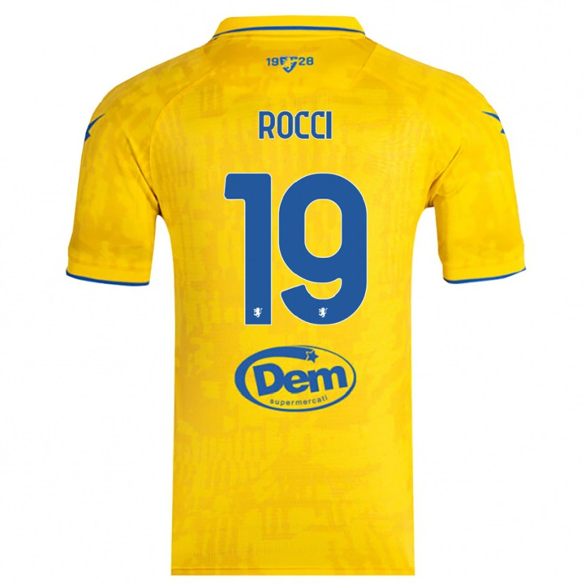 Danxen Mænd Valerio Rocci #19 Gul Blå Hjemmebane Spillertrøjer 2025/26 Trøje T-Shirt