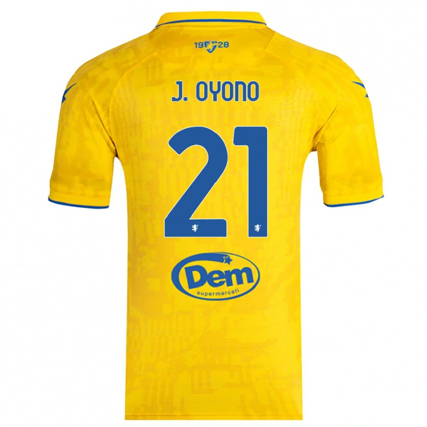 Danxen Mænd Jérémy Oyono #21 Gul Blå Hjemmebane Spillertrøjer 2025/26 Trøje T-Shirt