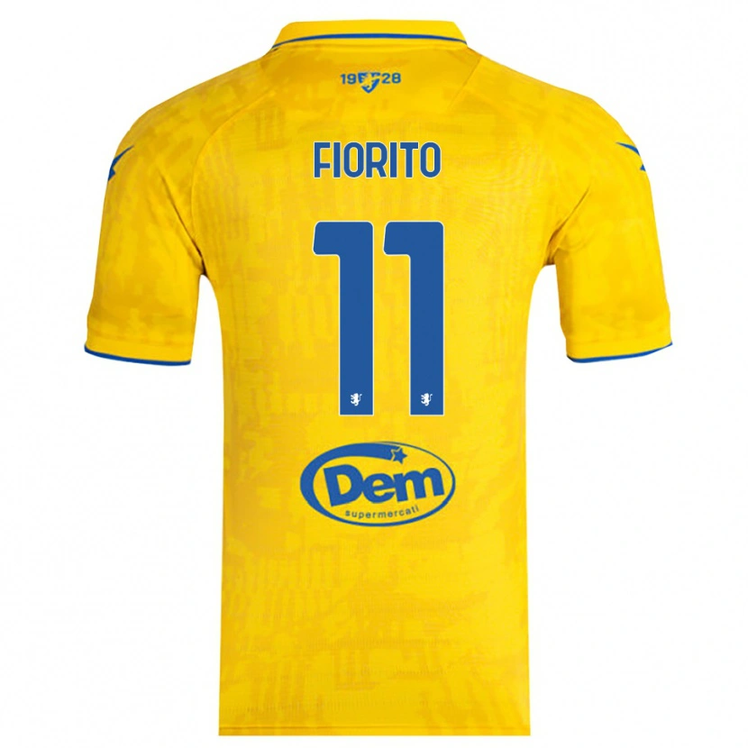 Danxen Mænd Loris Fiorito #11 Gul Blå Hjemmebane Spillertrøjer 2025/26 Trøje T-Shirt