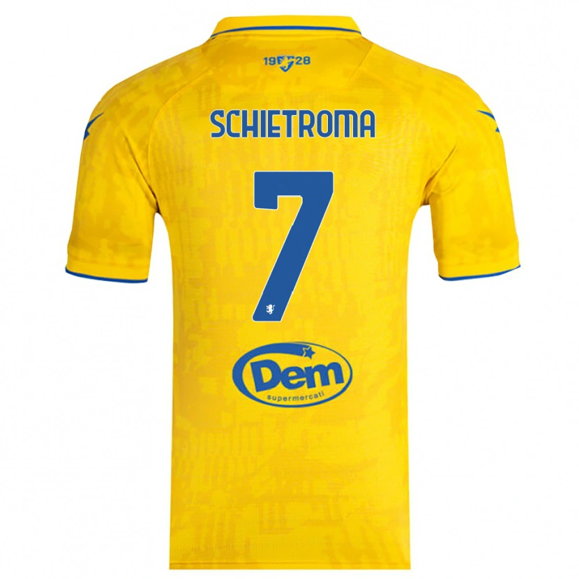 Danxen Mænd Lorenzo Schietroma #7 Gul Blå Hjemmebane Spillertrøjer 2025/26 Trøje T-Shirt