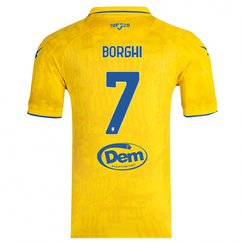 Danxen Mænd Giordano Borghi #7 Gul Blå Hjemmebane Spillertrøjer 2025/26 Trøje T-Shirt