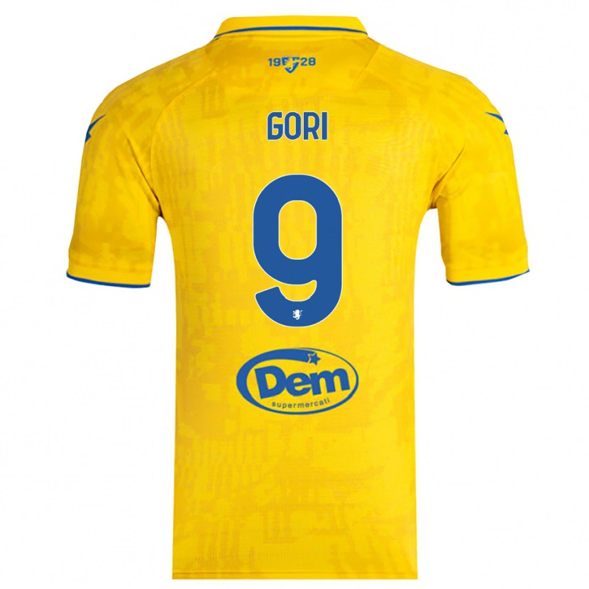 Danxen Mænd Lorenzo Gori #9 Gul Blå Hjemmebane Spillertrøjer 2025/26 Trøje T-Shirt
