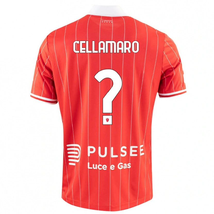 Danxen Mænd Simone Cellamaro #0 Rød Hvid Hjemmebane Spillertrøjer 2025/26 Trøje T-Shirt