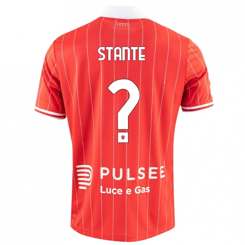 Danxen Mænd Edoardo Stante #0 Rød Hvid Hjemmebane Spillertrøjer 2025/26 Trøje T-Shirt