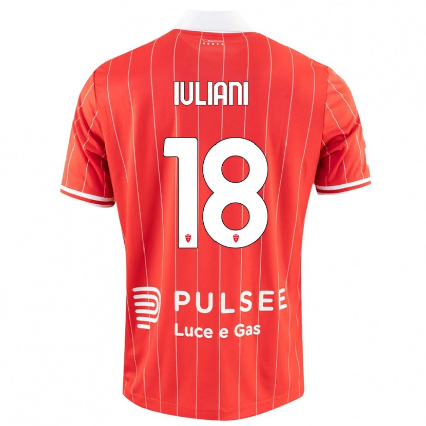 Danxen Mænd Giacomo Iuliani #18 Rød Hvid Hjemmebane Spillertrøjer 2025/26 Trøje T-Shirt