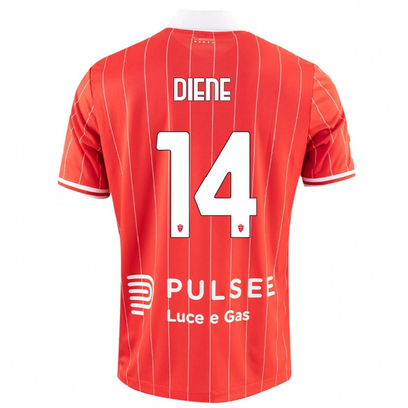 Danxen Mænd Abdou Diene #14 Rød Hvid Hjemmebane Spillertrøjer 2025/26 Trøje T-Shirt