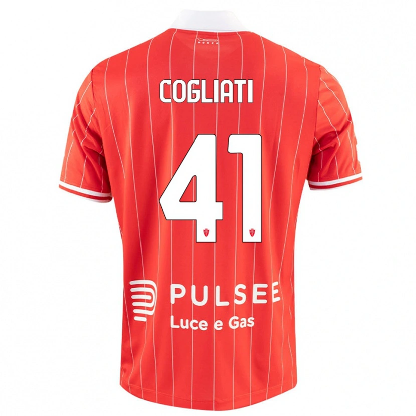 Danxen Mænd Andrea Cogliati #41 Rød Hvid Hjemmebane Spillertrøjer 2025/26 Trøje T-Shirt