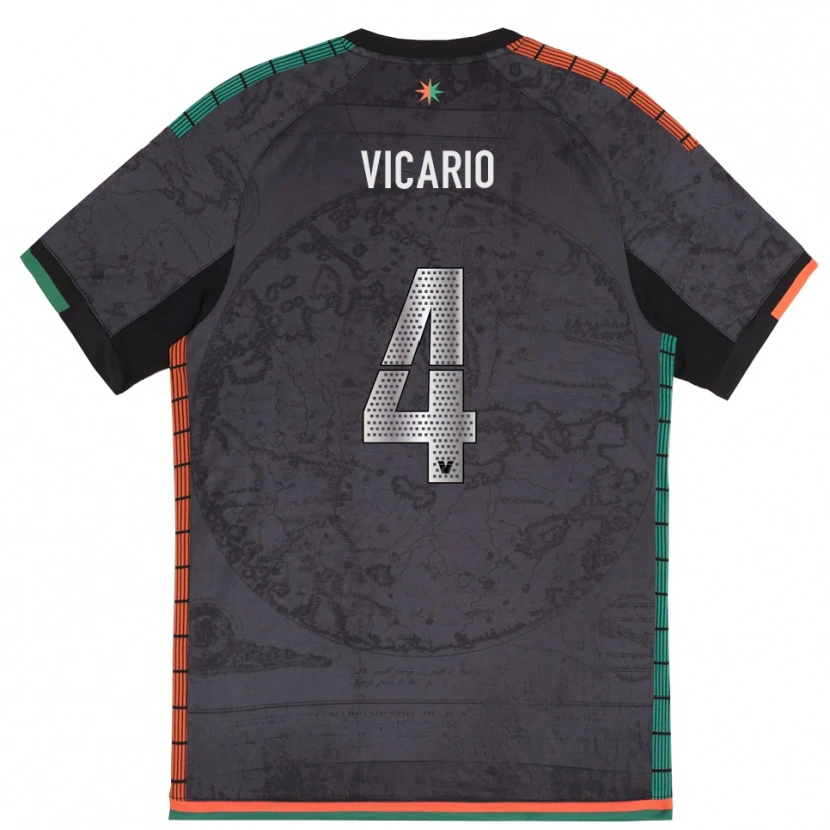 Danxen Mænd Brando Vicario #4 Mørkegrå Hjemmebane Spillertrøjer 2025/26 Trøje T-Shirt