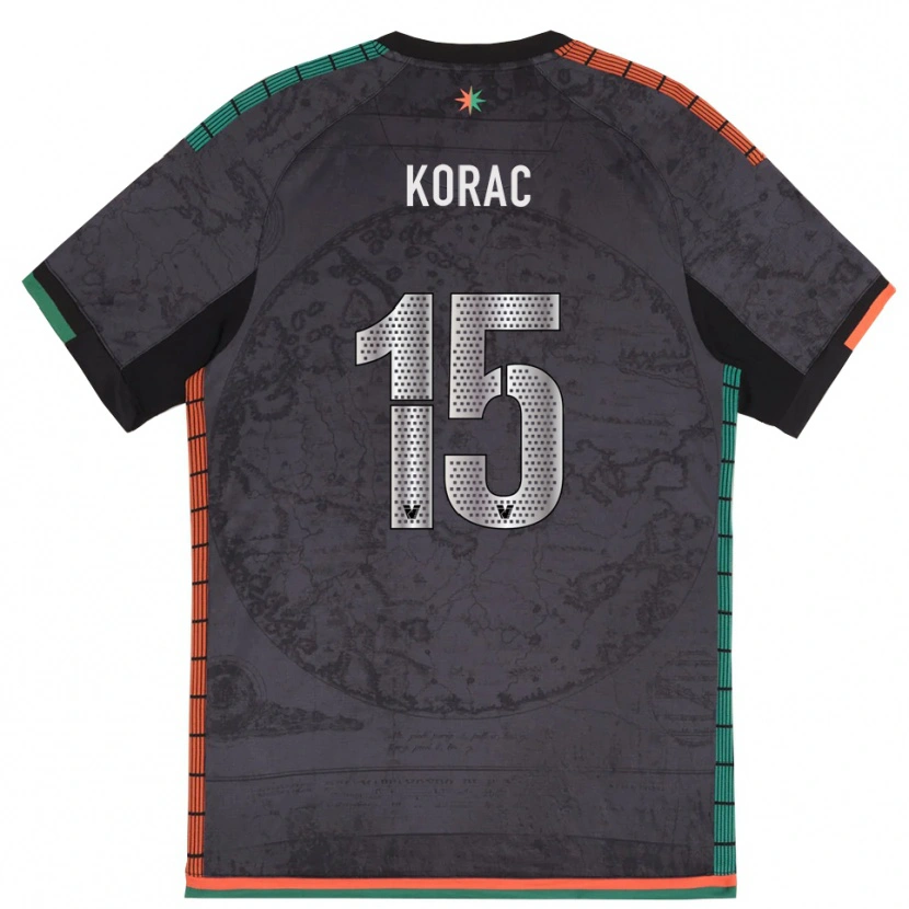 Danxen Mænd Seid Korac #15 Mørkegrå Hjemmebane Spillertrøjer 2025/26 Trøje T-Shirt