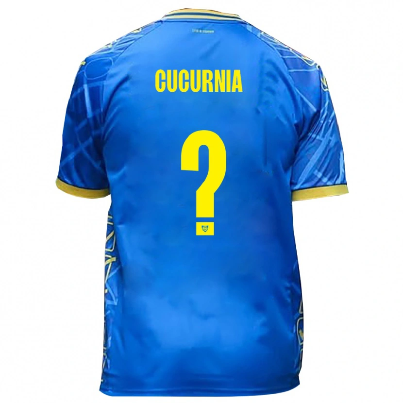Danxen Mænd Alessandro Cucurnia #0 Himmelblå Gul Hjemmebane Spillertrøjer 2025/26 Trøje T-Shirt
