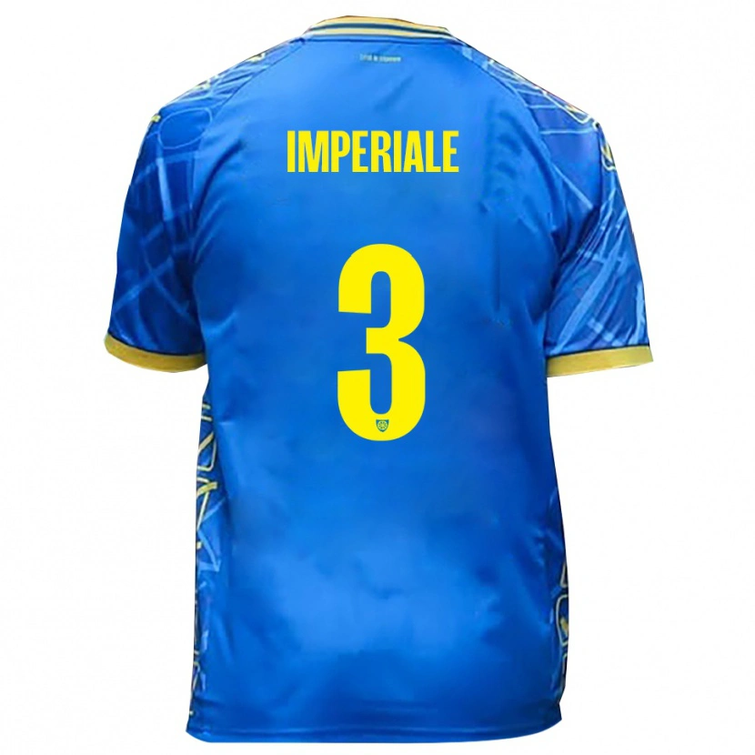 Danxen Mænd Marco Imperiale #3 Himmelblå Gul Hjemmebane Spillertrøjer 2025/26 Trøje T-Shirt