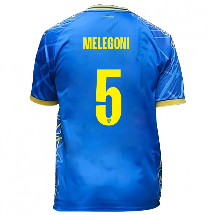Danxen Mænd Filippo Melegoni #5 Himmelblå Gul Hjemmebane Spillertrøjer 2025/26 Trøje T-Shirt