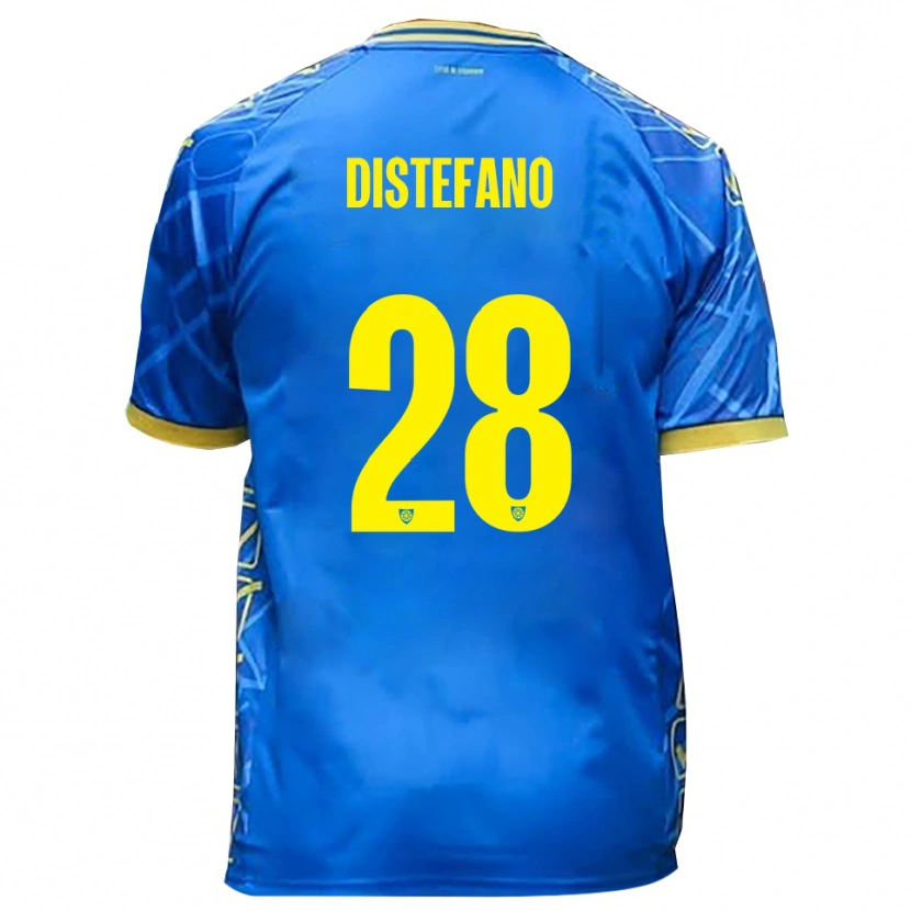 Danxen Mænd Filippo Distefano #28 Himmelblå Gul Hjemmebane Spillertrøjer 2025/26 Trøje T-Shirt
