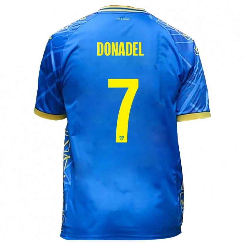 Danxen Mænd Tommaso Donadel #7 Himmelblå Gul Hjemmebane Spillertrøjer 2025/26 Trøje T-Shirt