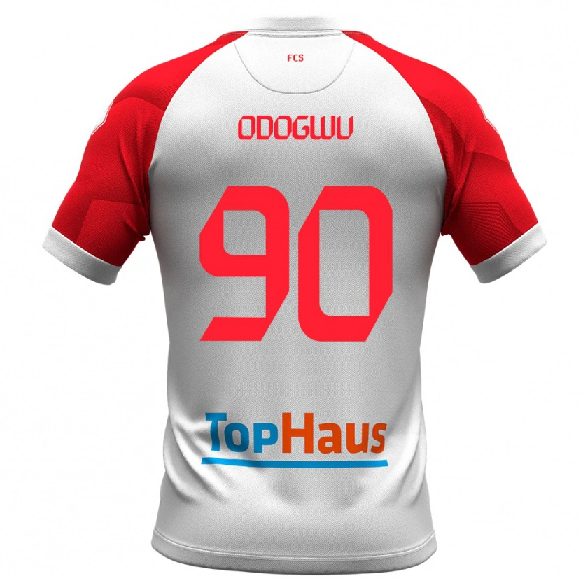 Danxen Mænd Raphael Odogwu #90 Hvid Rød Hjemmebane Spillertrøjer 2025/26 Trøje T-Shirt