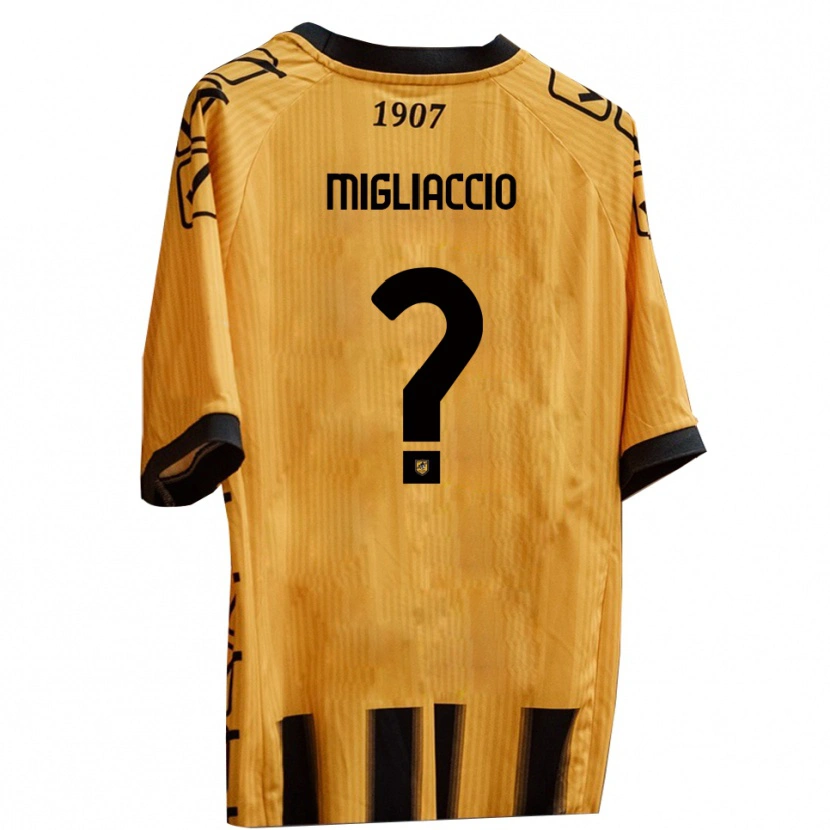 Danxen Mænd Massimo Migliaccio #0 Gul Sort Hjemmebane Spillertrøjer 2025/26 Trøje T-Shirt