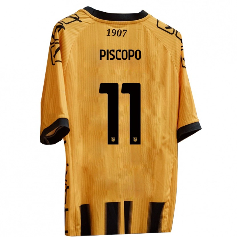 Danxen Mænd Kevin Piscopo #11 Gul Sort Hjemmebane Spillertrøjer 2025/26 Trøje T-Shirt