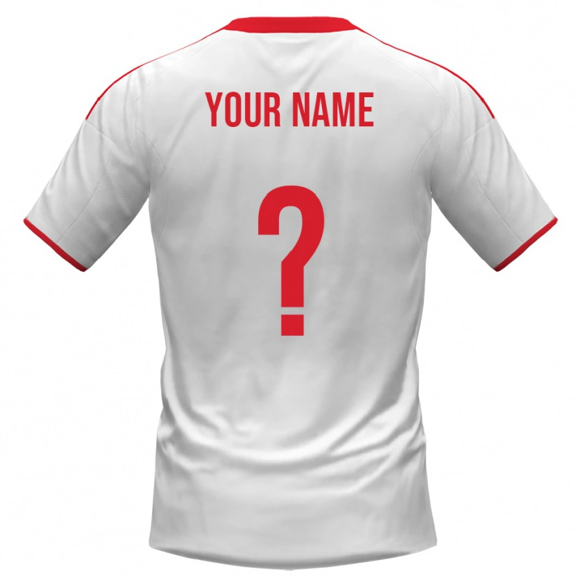 Danxen Mænd Dit Navn #0 Hvid Rød Hjemmebane Spillertrøjer 2025/26 Trøje T-Shirt