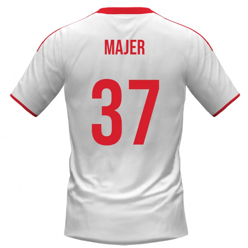 Danxen Mænd Zan Majer #37 Hvid Rød Hjemmebane Spillertrøjer 2025/26 Trøje T-Shirt