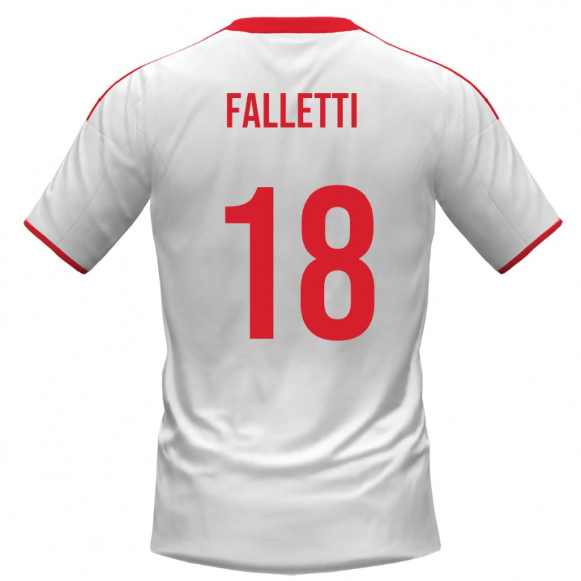 Danxen Mænd César Falletti #18 Hvid Rød Hjemmebane Spillertrøjer 2025/26 Trøje T-Shirt
