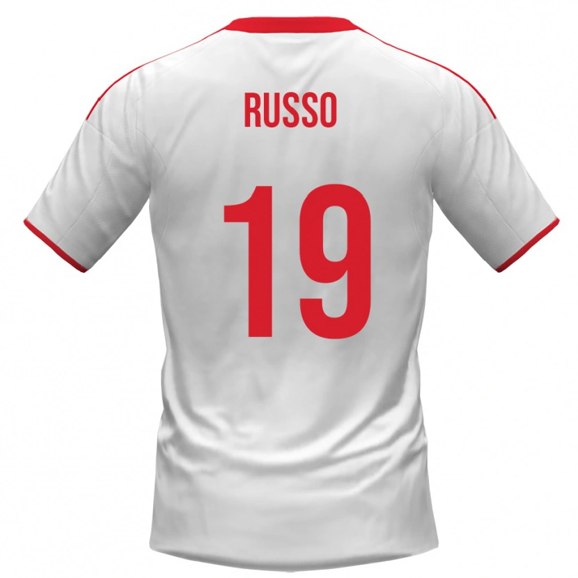 Danxen Mænd Marcello Russo #19 Hvid Rød Hjemmebane Spillertrøjer 2025/26 Trøje T-Shirt