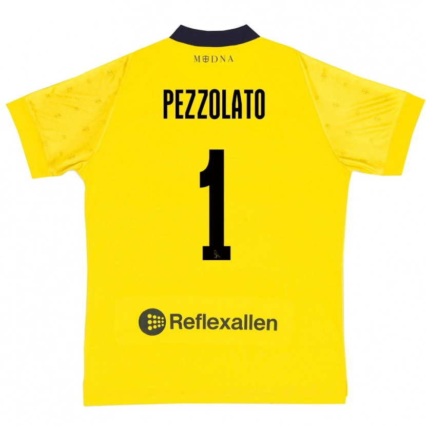 Danxen Mænd Michele Pezzolato #1 Gul Mørkeblå Hjemmebane Spillertrøjer 2025/26 Trøje T-Shirt