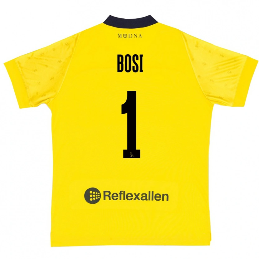 Danxen Mænd Matteo Bosi #1 Gul Mørkeblå Hjemmebane Spillertrøjer 2025/26 Trøje T-Shirt