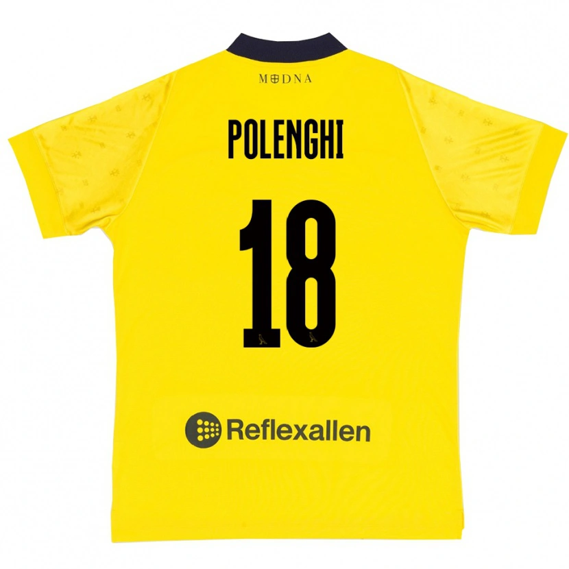 Danxen Mænd Damiano Polenghi #18 Gul Mørkeblå Hjemmebane Spillertrøjer 2025/26 Trøje T-Shirt