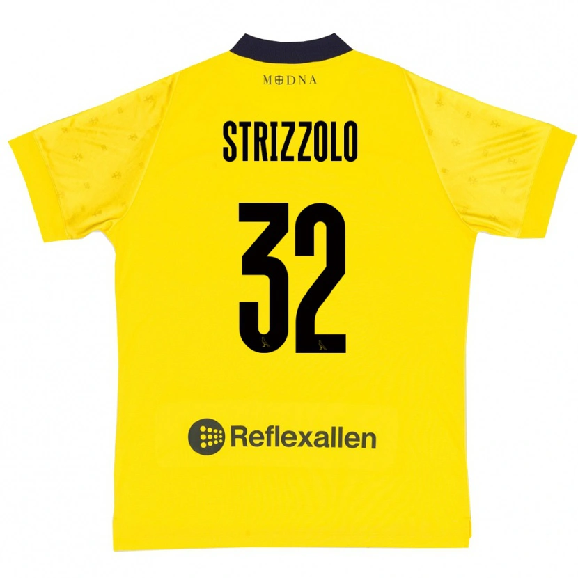 Danxen Mænd Luca Strizzolo #32 Gul Mørkeblå Hjemmebane Spillertrøjer 2025/26 Trøje T-Shirt