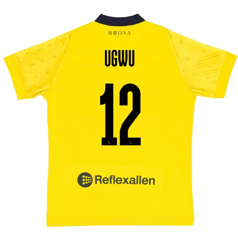 Danxen Mænd Ferdinand Ugwu #12 Gul Mørkeblå Hjemmebane Spillertrøjer 2025/26 Trøje T-Shirt